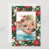 Poinsettia Floral kerstfoto Feestdagenkaart (Voorkant)