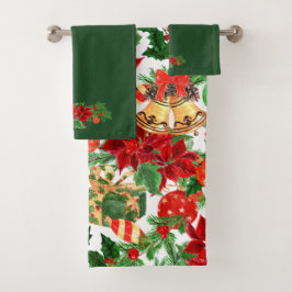 Poinsettia Floral Kerstmis Bad Handdoek