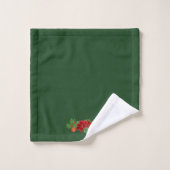 Poinsettia Floral Kerstmis Bad Handdoek (Wasdoekje)