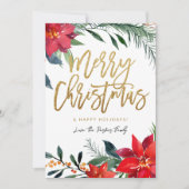 Poinsettia Floral Merry Kerstmis (Voorkant)