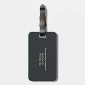 Poinsettia Floral Monogram Bagagelabel (Achterkant verticaal)