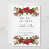 Poinsettia Floral Vrijgezellenfeest Kaart (Voorkant)