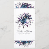 Poinsettia Floral Wedding Menu | Moody Blue (Achterkant)