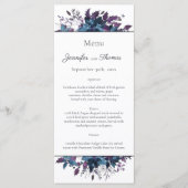 Poinsettia Floral Wedding Menu | Moody Blue (Voorkant)
