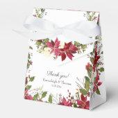Poinsettia Floral Wedding | Scarlet Red Bedankdoosjes (Voorkant Zijde)