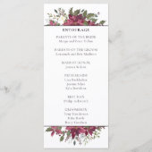 Poinsettia Floral Wedding | Scarlet Red Programmakaart (Achterkant)
