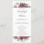 Poinsettia Floral Wedding | Scarlet Red Programmakaart (Voorkant)