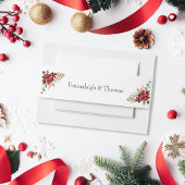 Poinsettia Floral Wedding | Scarlet Red Uitnodigingen Wikkel