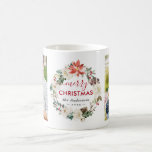 Poinsettia Floral Wreath Merry 2 Foto's Koffiemok<br><div class="desc">Verspreid uw kerstwensen met deze rustieke Floral Wreath Photo-Mok met een handgeschreven script om een speciale touch te hebben. Voeg 2 favoriete foto's en tekst toe aan dit sierlijke ontwerp voor een feestelijk accent. Het is gemakkelijk om je te personaliseren om uniek de jouwe te zijn. (1) Klik voor verdere...</div>
