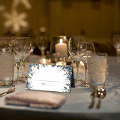 Poinsettia Florals Bruiloft | marineblauw Plaatskaartje