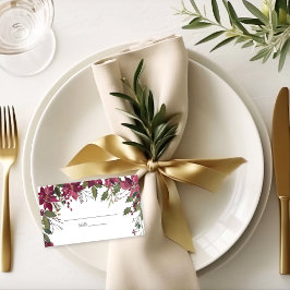 Poinsettia Florals Bruiloft | Scarlet Red Plaatskaartje