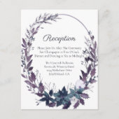 Poinsettia Florals Huwelijksreceptie | Moody Blue Informatiekaartje (Voorkant)