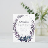 Poinsettia Florals Huwelijksreceptie | Moody Blue Informatiekaartje (Staand voorkant)