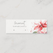 Poinsettia Florals Kerst Hoops Stud Holder Mini Visitekaartje (Voorkant)
