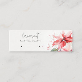 Poinsettia Florals Kerst Hoops Stud Holder Mini Visitekaartje