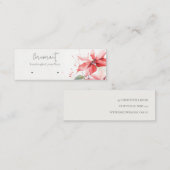 Poinsettia Florals Kerst Hoops Stud Holder Mini Visitekaartje (Voorkant / Achterkant)