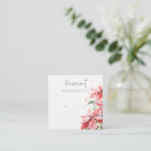 Poinsettia Florals Kerst Oorbel Stud Houder Vierkante Visitekaartje (Staand voorkant)