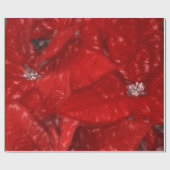 Poinsettia Flower Art Red-kerstontkoppeling Cadeaupapier (Vlak)