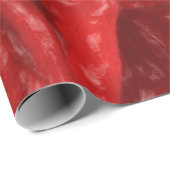 Poinsettia Flower Art Red-kerstontkoppeling Cadeaupapier (Rol Hoek)