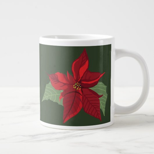 Poinsettia Flower- Christmas- Ceramic Ornament Grote Koffiekop (Rechts)