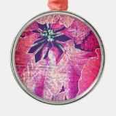 Poinsettia Flower Digital Art Metalen Ornament (Voorkant)