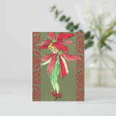 Poinsettia Flower Fairy Briefkaart (Staand voorkant)