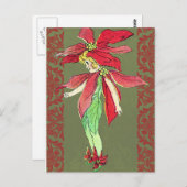Poinsettia Flower Fairy Briefkaart (Voorkant / Achterkant)