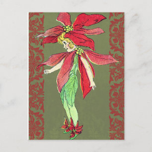 Poinsettia Flower Fairy Briefkaart