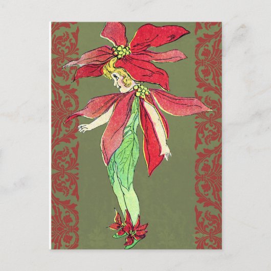 Poinsettia Flower Fairy Briefkaart (Voorkant)