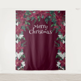 Poinsettia Flower kerstfoto Booth Backdrop Wandkleed