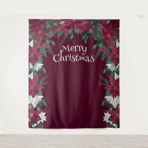 Poinsettia Flower kerstfoto Booth Backdrop Wandkleed