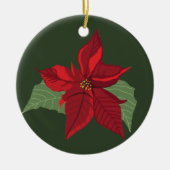 Poinsettia Flower- Kerstmis- Keramisch sieraad Keramisch Ornament (Voorkant)