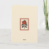 Poinsettia Flower Nordic Christmas Minimal Style Kaart (Achterkant)