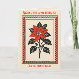 Poinsettia Flower Nordic Christmas Minimal Style Kaart