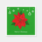 Poinsettia Flower on Green Servet (Voorkant)