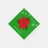 Poinsettia Flower on Green Servet (Hoek)