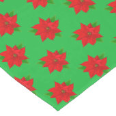 Poinsettia Flower Pattern on Green Medium Tafelloper (Hoek)