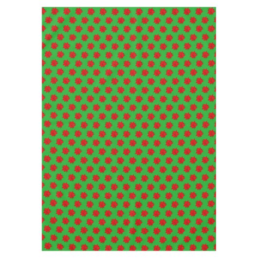 Poinsettia Flower Pattern on Green Tablecloth Tafelkleed (Voorkant)