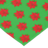 Poinsettia Flower Pattern on Green Tablecloth Tafelkleed (Gekanteld)