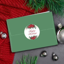 Poinsettia Flower Red en Green KerstFloral