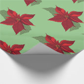 Poinsettia Flowers Cadeaupapier (Hoek)