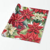 Poinsettia Flowers Cadeaupapier (Uitgerold)