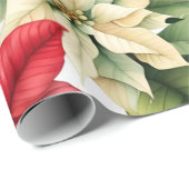 Poinsettia Flowers Cadeaupapier (Rol Hoek)