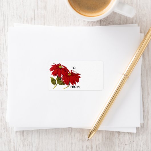 Poinsettia Flowers Etiket (Insitu)