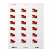 Poinsettia Flowers Etiket (Full Sheet)