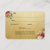Poinsettia Flowers Faux Gold Foil Gift Certificate Kortingskaartje (Achterkant)