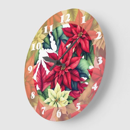 Poinsettia Flowers Grote Klok (Hoek)