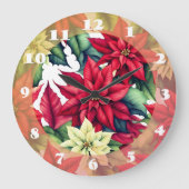 Poinsettia Flowers Grote Klok (Voorkant)