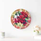 Poinsettia Flowers Grote Klok (Huis)