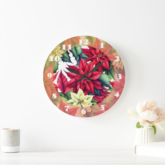 Poinsettia Flowers Grote Klok (Huis)